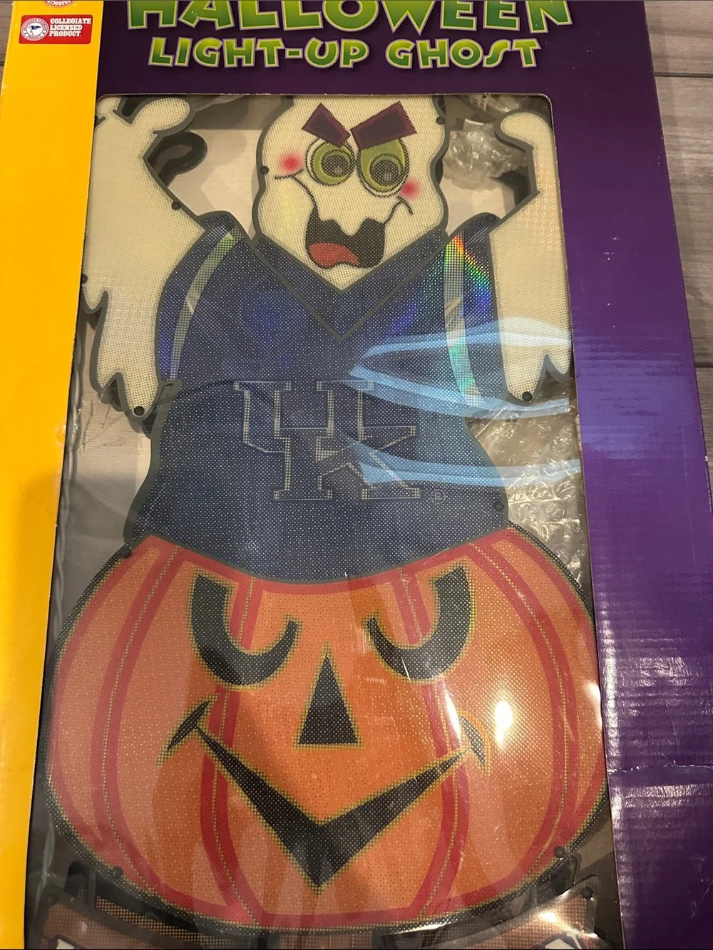 University of Kentucky - Halloween Light-Up Ghost Lawn Stake - Blue & Orange